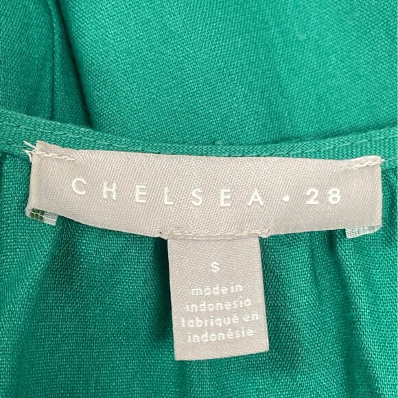 Chelsea 28 Green Women’s Ruffled Sleeve Fit & Flare Button Front Dress Size S - Picture 7 of 9